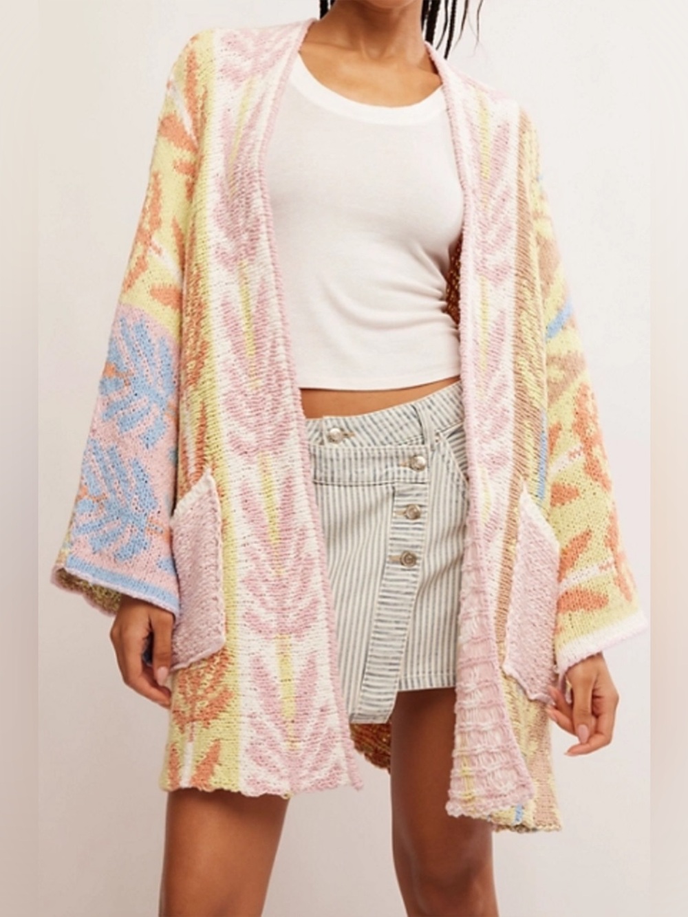 Free People Mallorca Cardigan in Spring Breeze